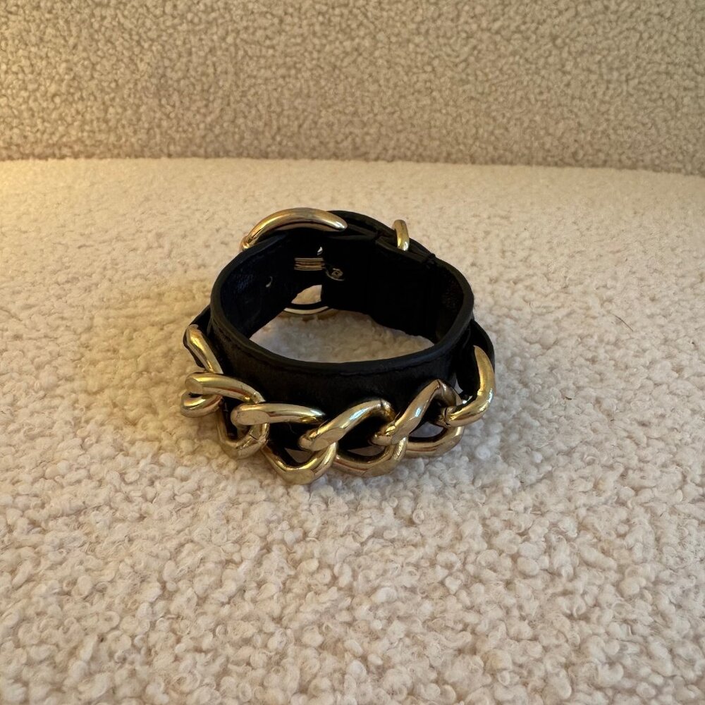 Banana Republic Leather Chain Bracelet - Black